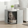 VIDAXL Meuble De Bac À Litière Pour Chat Gris Béton Bois D'ingénierie Vidaxl