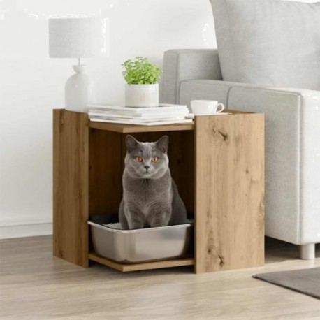VIDAXL Meuble De Bac À Litière Pour Chat Chêne Artisanal 53x53x51 Cm Vidaxl