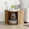 VIDAXL Meuble De Bac À Litière Pour Chat Chêne Artisanal 53x53x51 Cm Vidaxl