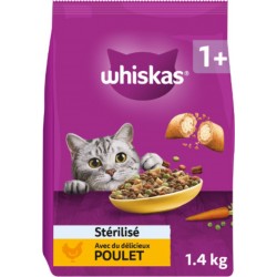 WHISKAS Croquettes pour Chat Adulte Stérilisé au Poulet