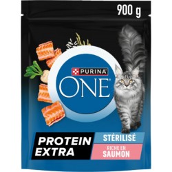 PURINA ONE Croquettes pour Chat Adulte Stérilisé Riche en Saumon Protein Extra