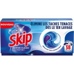 Clean Lessive Capsules Tout en 1 Active SKIP