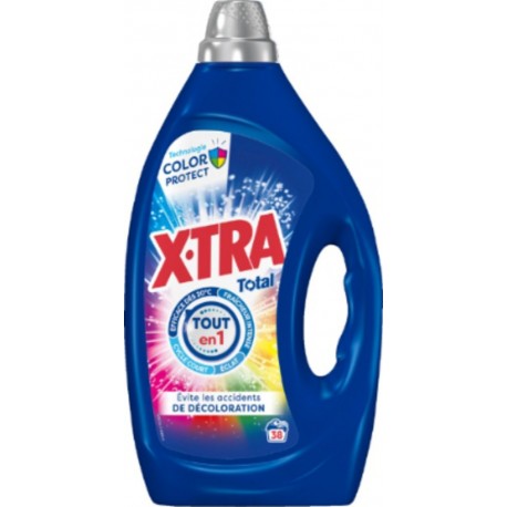 X-TRA Lessive Liquide total Tout en1 Color Protect 38 Lavages