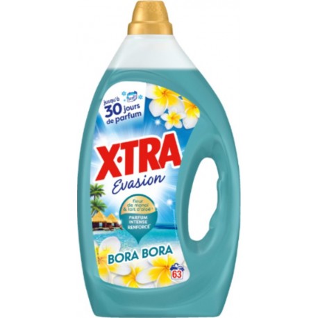 X-TRA Lessive Liquide Evasion Bora Bora Fleur de Monoï & Lait d'Aloé