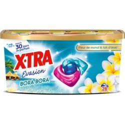 X-TRA Lessive Capsules Fleur de Monoï & Lait d'Aloé Evasion Bora Bora