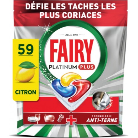 FAIRY Tablettes Lave-Vaisselle Platinum Plus All In One Technologie tout en 1 Citron