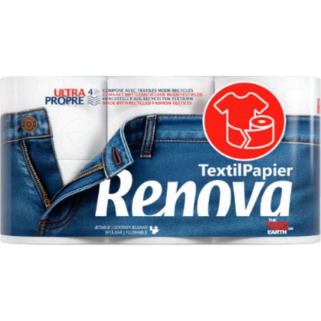 RENOVA Papier Hygiénique Ultra Propre 4 Plis TextilPapier