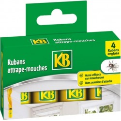 KB Lot De 4 Rubans Attrape Mouches, Glu, Kb