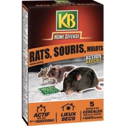 KB Kb Home Defense Rat Souris Mulot Céréales 5x25g