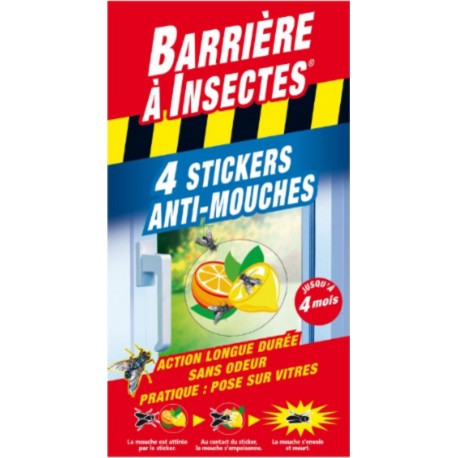 BARRIERE A INSECTES Sticker anti mouches pour vitres x4