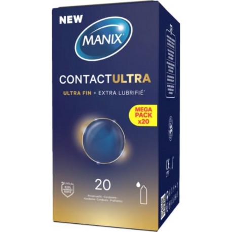 MANIX Préservatifs Ultra Fin Extra Lubrifié Contact Ultra
