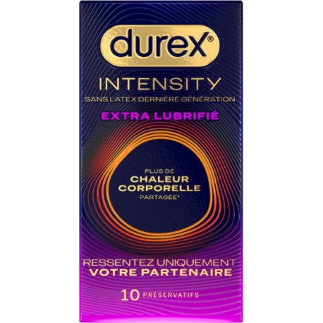 DUREX Préservatifs Sans Latex Extra Lubrifié Intensity