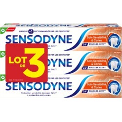 SENSODYNE Dentifrice Soin Sensibilité et Caries 3x75ml