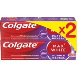 COLGATE Dentifrice Max White Purple Reveal avec Bouclier Anti-Tâches