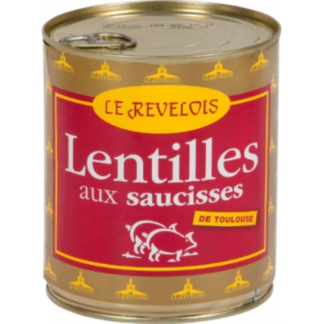 LE REVELOIS Lentilles Aux Saucisses De Toulouse 840g