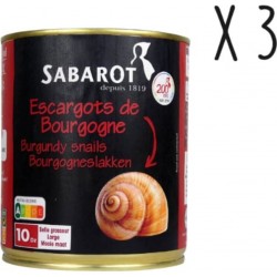 SABAROT Sabarot Lot 3 X Escargots De Bourgogne 10 Douzaines Conserve 465g