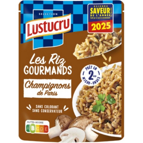 LUSTUCRU Les Riz Gourmands Cahmpignons de Paris Prêt en 2min Micro-Ondes