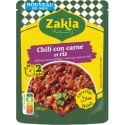 ZAKIA Riz cuisiné Aux haricots rouges, à la viande de bœuf HALAL et au piment