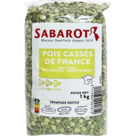 SABAROT Pois Cassés Verts France sachet 1Kg Sabarot