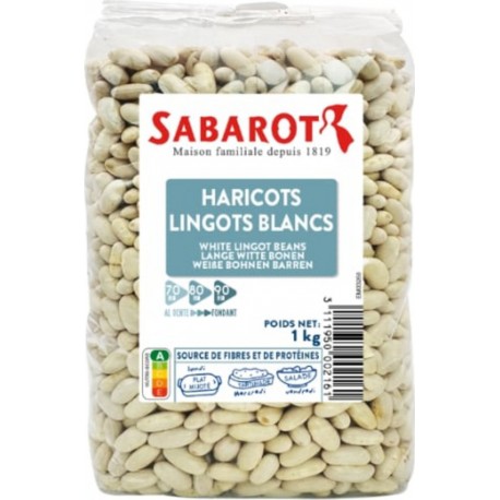 SABAROT Haricots Lingots Blancs sachet 1Kg Sabarot