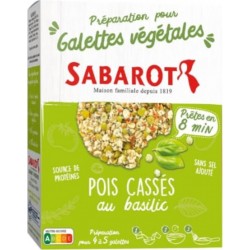 SABAROT Préparation Pour Galettes Végétales Pois Cassés Au Basilic Sabarot