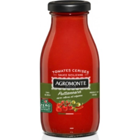 AGROMONTE Sauce tomate Puttanesca Avec Olives et Câpres 260g