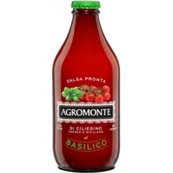 AGROMONTE Sauce De Tomate Cerise Au Basilic Pour Pâtes Prête À L’emploi 330 Gr