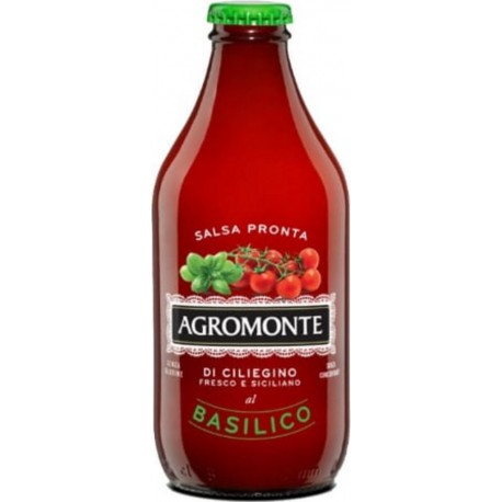 AGROMONTE Sauce De Tomate Cerise Au Basilic Pour Pâtes Prête À L’emploi 330 Gr