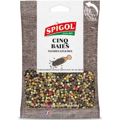 SPIGOL Mélange de 5 Baies poivre/épices 70g