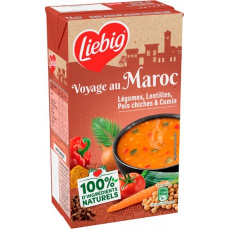 LIEBIG Soupe Voyage au Maroc Légumes Lentilles Pois Chiches et Cumin 1L
