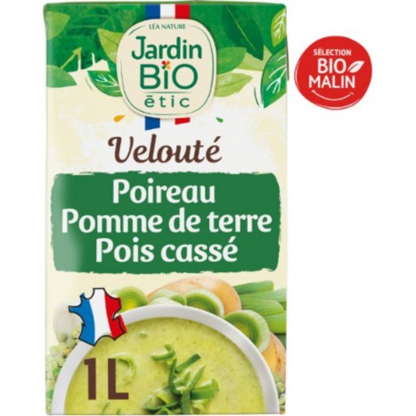 JARDIN BIO Soupe Velouté de légumes bio Poireau,Pomme de terre Pois Cassé