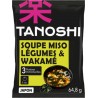 TANOSHI Soupe Instantanée Miso Légumes Wakamé 65g