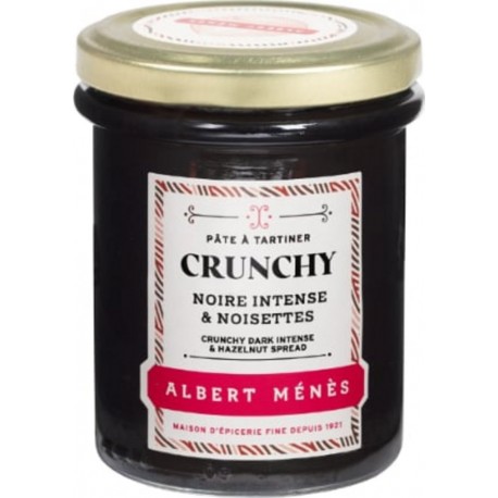 ALBERT MENES Pâte à Tartiner Crunchy Noire Intense Noisettes 210g
