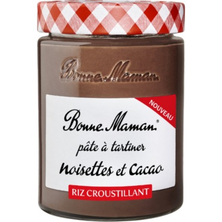 BONNE MAMAN Pâte à Tartiner aux Noisettes et Cacao au Riz Croustillant