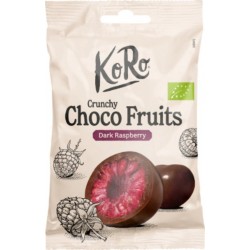 KORO Framboises Lyophilisées Enrobées de Chocolat Noir Bio 50g