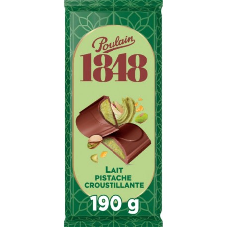 POULAIN Tablette de Chocolat Pistache Croustillante 190g