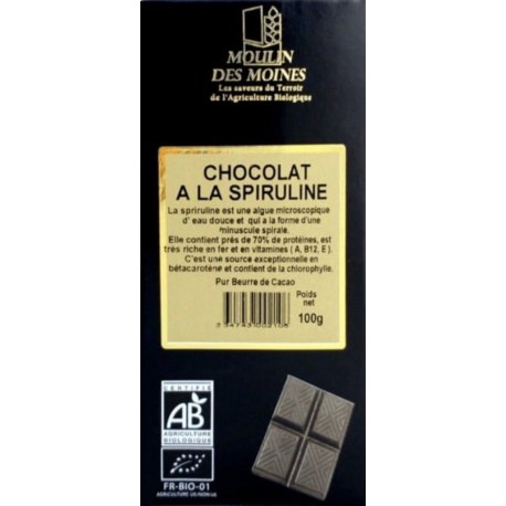 MOULIN DES MOINES Chocolat Spiruline 100g Moulin Des Moines
