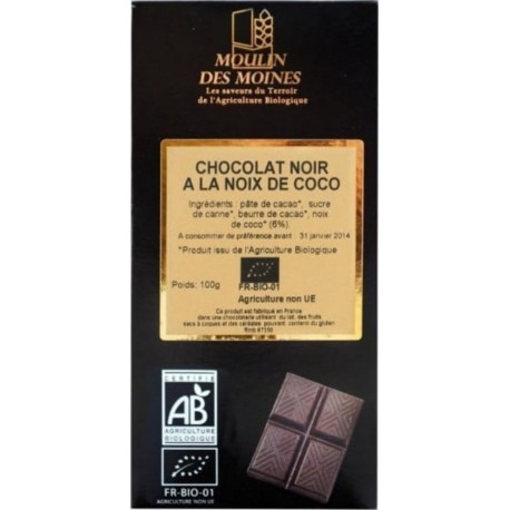 MOULIN DES MOINES Chocolat Noir Noix De Coco 100g Moulin Des Moines