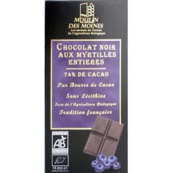 MOULIN DES MOINES Chocolat Noir Aux Myrtilles 100 Gr Moulin Des Moines