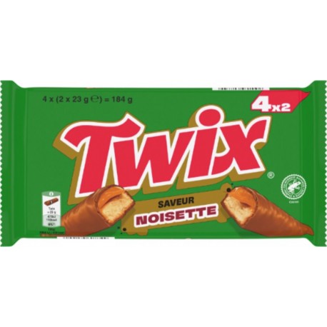TWIX Barre Chocolatée Biscuit Caramel Saveur Noisette