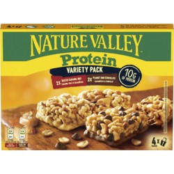 NATURE VALLEY Barre Protéinée Variety Pack Caramel Salé, Cacahuètes et Chocolat
