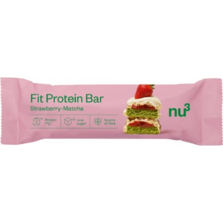 NU3 Barre protéinée Chocolat Blanc Fraise Matcha
