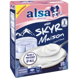 ALSA Préparation pour Skyr à Base de Ferments Lactiques Mon Skyr Maison pour 8 pots