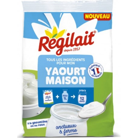 REGILAIT Préparation Yaourt Maison au Lait en Poudre pour 12 Pots