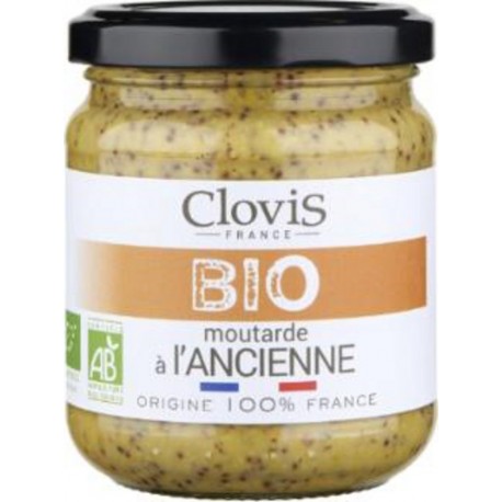 Clovis Moutarde à l'ancienne Bio 200g