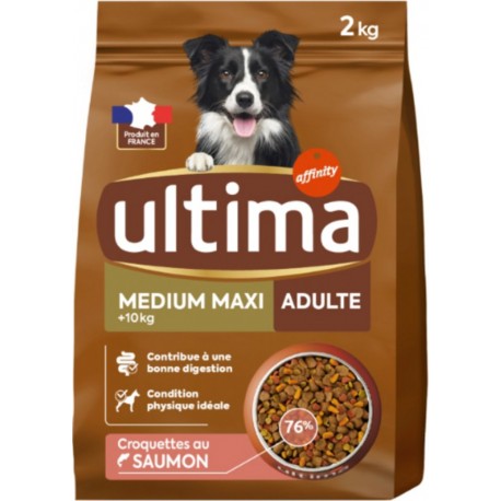 ULTIMA Croquettes Pour Chien Adulte Medium Maxi +10Kg Saumon