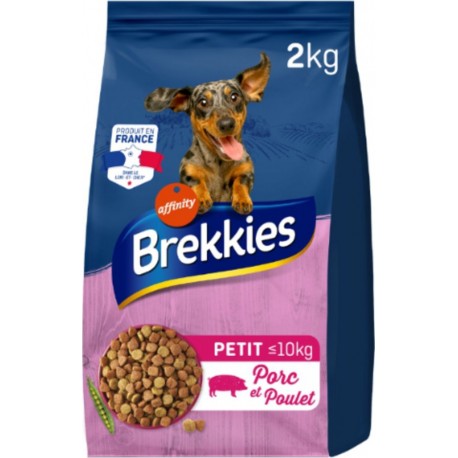 BREKKIES Croquettes pour Chien Petit -10Kg Porc et Poulet Affinity