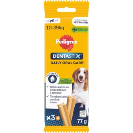 PEDIGREE Friandises Dentaxtix pour Chien Moyen 10 à 25Kg Hygiène Bucco-dentaire Poulet