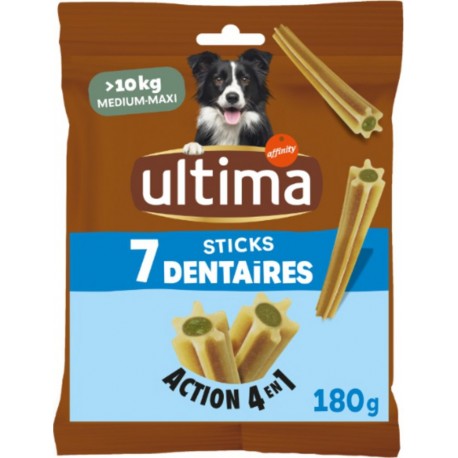 ULTIMA Friandises pour Chien Medium +10Kg Dentaires Action 4 En 1