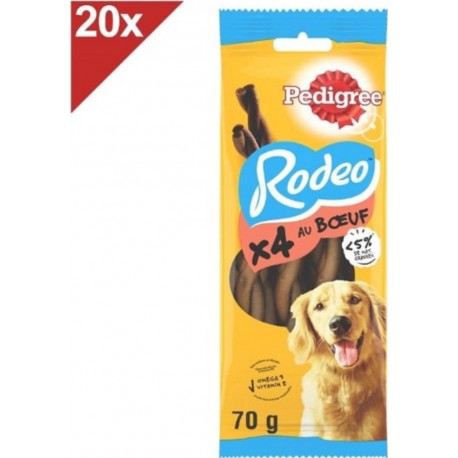 PEDIGREE Rodeo Rã©compenses Au Boeuf Pour Chien 80 Friandises (20x4)